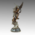 Mythologie Bronze Sculpture God Cupid Decor Statue en laiton TPE-481